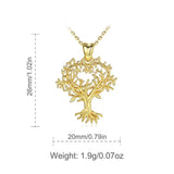 925 Sterling Silver Tree of Life Pendant Necklace Women Fine Jewelry Gold Tree choker for grandmother Birthday Gift
