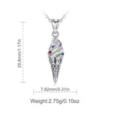 925 Sterling Silver ice Cream Pendant Sweet Necklaces Love Lettering Charm Fine Jewelry For Women Christmas Gift
