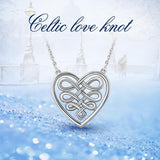 925 Sterling Silver Celtic love knot Pendant chain Necklace Fashion Jewelry for Party birthday friend gift
