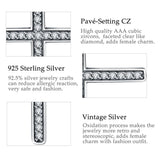 Classic Cross CZ Silver Pendant 925 Sterling Silver Choker Statement Necklace Women Silver 925 Jewelry with Chain