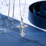 925 Sterling silver Cross Pendant AAA cubic zircon Luxurious necklace for Women Men Wedding Engagement  fine Jewelry
