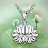 Delicate 925 Sterling Silver lotus Pendant yoga necklace Tiny Lotus Pendants Women Jewelry best friend gift