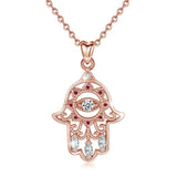 Hamsa Hand of Fatima Rose Gold Necklace 