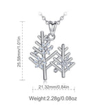 925 Sterling Silver AAA CZ Snow & Christmas Tree Pendants Necklaces Fine Jewelry for Women Christmas Gifts