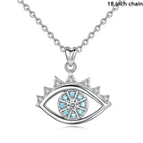 Genuine 925 Sterling Silver Blue Evil Eye & Enamel CZ Pendants Necklaces Fine Jewelry for girlfriend Christmas Gifts