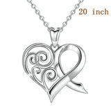925 Sterling Silver Romantic Silver Heart Pendant Celtic Knot Necklace for Women Fine Jewelry