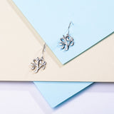 Genuine 925 Sterling Silver Tree of life Dangle Earrings Elegant Drop Earrings for Women Fine Jewelry girl Gift Bijoux