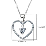 Luxury 925 Sterling Silver Love Heart AAA Clear CZ Pendant Necklace for Women Wedding  Jewelry Valentine Day Gift