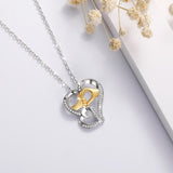 Mom Loves Baby Hand in Hand 925 Sterling Silver Fashion AAA Zircon Charm Necklace Pendant Mother's day Gift For Mom