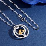 NEW 925 Sterling Silver Hand Necklace Round heart knot CZ Pendant for Mother baby Women Fine Jewelry birthday Gift