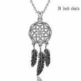 New 925 Sterling Silver Dream catcher Pendant Necklace with CZ vintage Jewelry for friend University graduation gift