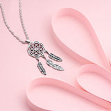 New 925 Sterling Silver Dream catcher Pendant Necklace with CZ vintage Jewelry for friend University graduation gift