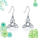 New 925 Sterling Silver Triangle Earrings Celtics Knot Drop Earrings Leaf eardrop Women Fashion Sliver Dangler Jewelry