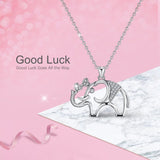 925 Sterling Silver Cute elephant Pendant CZ Animal Necklace For Women 925 Sliver Jewelry girl birthday Gift