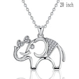 925 Sterling Silver Cute elephant Pendant CZ Animal Necklace For Women 925 Sliver Jewelry girl birthday Gift