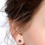925 Sterling Silver Earring Celtics Knot Flowers Stud Triangle Earring Fashion Dangler for Women Jewelry Gift