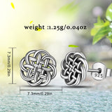 925 Sterling Silver Earring Celtics Knot Flowers Stud Triangle Earring Fashion Dangler for Women Jewelry Gift