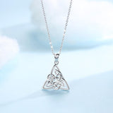 Real 925 Sterling Silver Triquetra Celtic Trinity Knot pendant necklace Fashion Triangle Charm for girl Fine Jewelry