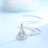 Real 925 Sterling Silver Triquetra Celtic Trinity Knot pendant necklace Fashion Triangle Charm for girl Fine Jewelry