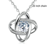 925 Sterling Silver Heart Pave Clear Crystal CZ Necklaces Pendants for Women Fashion Necklace Jewelry Gift