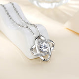 925 Sterling Silver Heart Pave Clear Crystal CZ Necklaces Pendants for Women Fashion Necklace Jewelry Gift