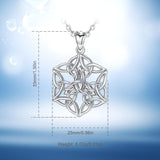 Sterling Silver Celtics Knot Pendant Flower necklace Polishing silver Irish Knot Jewelry for Women Minimalist