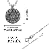 Sterling Sliver Coin Pendant Necklace Tree of life Oxidized Sliver Pendant Fine Jewelry Triple Helix Celtics Knot Collier