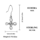 925 Sterling Silver Good Luck Irish Celtics Knot Earring Women Fine Jewelry Vintage Dangler