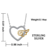 925 Sterling Silver Guardian Angel Heart Chain Necklace For Women teen Fashion  Jewelry Birthday love Gift