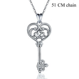 925 Sterling Silver Happiness Key Pendant Necklace Sterling Silver Jewelry for women teen anniversary party Gift