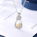 925 Sterling Silver To Mother's LOVE Pendant Necklaces Golden Figure Fashion Sterling Silve Jewelry for Women Gift