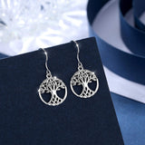 925 sterling silver Tree of life Drop earring with free gift box fashion jewelry for Women Man Birthday gift
