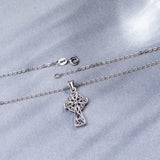 925 Sterling Silver Celtics Cross Pendant Necklaces for Women Girl Birthday Gift Fashion Sterling-silver Jewelry