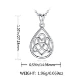 925 Sterling Silver Celtics Knot Drop Water Pendant Necklaces Sterling-silver Jewelry for Women Girls Romantic Gift