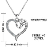 925 Sterling Silver Celtics Knot Heart Trinity Necklace Pendant with Chain Charming Jewelry for girl Gift Collier