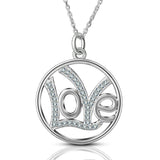 925 Sterling Silver Cubic Zircon Love Letter Pendant Necklaces For Women Fine Jewelry Christmas Valentine's Day Gift