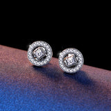 925 Sterling Silver Earring AAA Cubic Zirconia Stud earring for  women Wedding Jewelry Femmal Clear CZ earrings