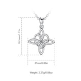 925 Sterling Silver Geometrical line Heart Pendant Neckalce Irish Celtics Knot Necklaces Fine jewelry For Women