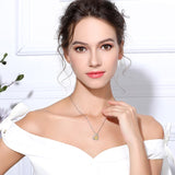 925 Sterling Silver Heart Pendant Necklaces with Clear Zircon Fashion Sterling Silve Jewelry for Women Anniversary Gift