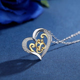 925 Sterling Silver Heart Pendant Necklaces with Clear Zircon Fashion Sterling Silve Jewelry for Women Anniversary Gift