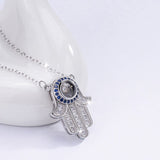 925 Sterling Silver Lucky Hamsa Hand Pendant 100 Language i love you Necklace for Women Girls  Fashion Jewelry Gift