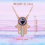925 Sterling Silver Lucky Hamsa Hand Pendant 100 Language i love you Necklace for Women Girls  Fashion Jewelry Gift