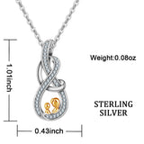 925 Sterling Silver MOM & Baby Pendant Gold Necklaces with AAA CZ  Women Fine Jewelry For Family Mother Day Gift