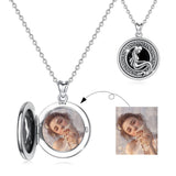 925 Sterling Silver Mermaid Pendant Necklace Round Opened locket necklace holds pictures Choker DIY Vintage Jewelry