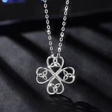 925 Sterling Silver Petals & Heart Celtics Knot Pendant Necklace With 18 inch Chian Celtics Jewelry For Women girl