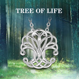 925 Sterling Silver Tree of life Pendant Neckalce Women Sliver Chain Elegant Celtics Tree Knot torque Fine Jewelry