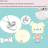 925 Sterling Silver lovely Pet Dog Cat Bone & Bow-knot Pendant Necklaces Women Fine Jewelry For Girl Christmas gift
