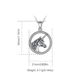 925 Sterling Silver unicorn Necklace Pendant vintage horse Necklace with Pure CZ Equestrian Jewelry fo Animal Series