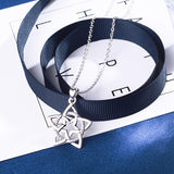 Authentic 100% 925 Sterling Silver Star Pendant Flower Necklace with CZ Women Fashion Sterling Silver Jewelry