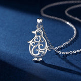 Authentic 925 Sterling Silver Animal Penguins Pendant Necklaces Fashion Trendy Jewelry for Women Gift High Quality
